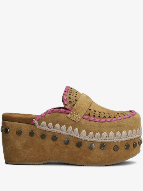 Mou 60mm suede clogs 