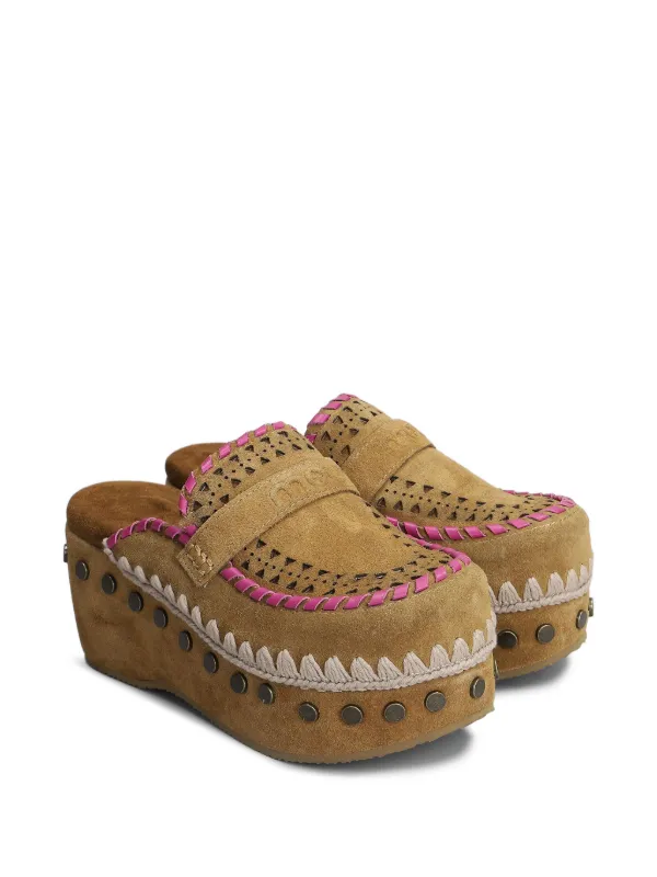 Mou スエード クロッグサンダル 60mm | ブラウン | FARFETCH JP Mou スエード クロッグサンダル 60mm | ブラウン | FARFETCH JP