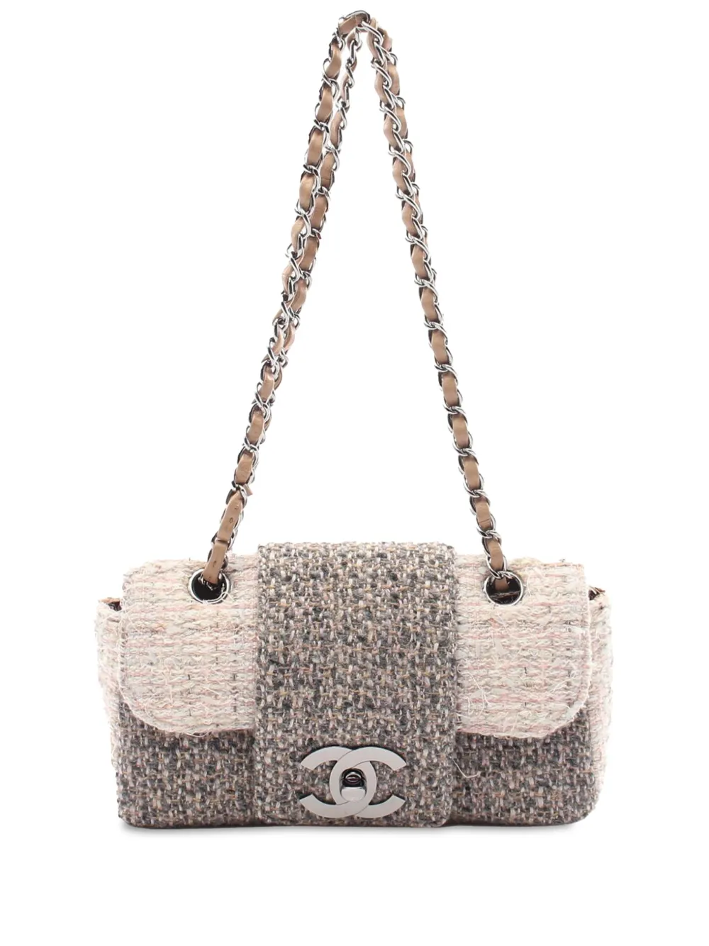 CHANEL Pre-Owned 2004-2005 スモール ツイード ファンタジーフラップ ショルダーバッグ - ピンク CHANEL Pre-Owned 2004-2005 スモール ツイード ファンタジーフラップ ショルダーバッグ - ピンク