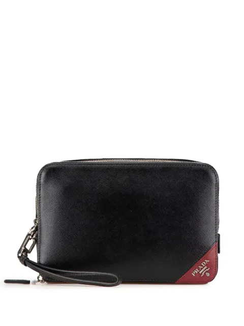 Prada Pre-Owned bolsa de mano Saffiano Double Zip Travel Pouch 2000-2024