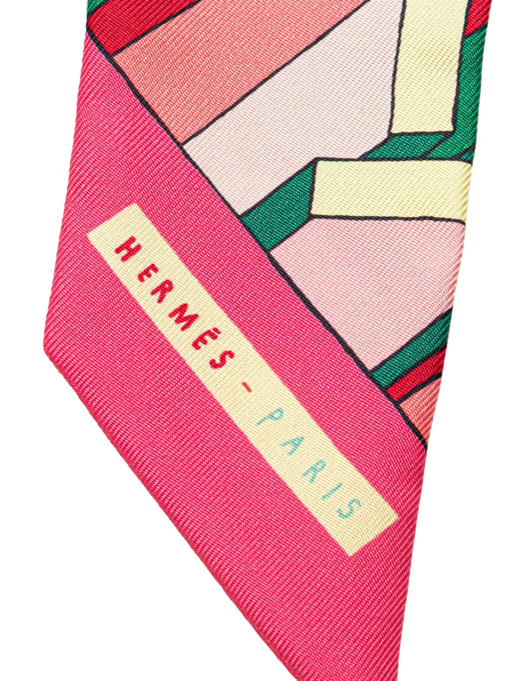 Pre-owned Hermes 20th Century On A Summer Day Silk Twilly Scarf Scarves In Pink