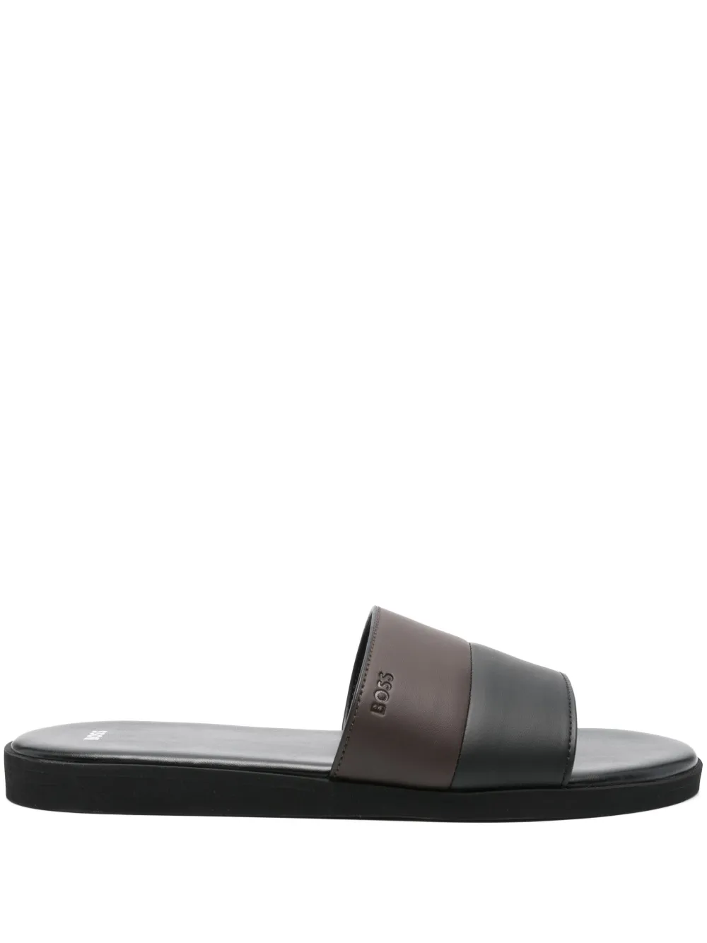 BOSS Slippers met logo-reliëf Zwart