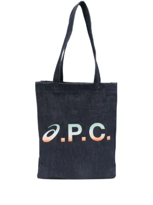 A.P.C. Logo Laure Tote Bag | Blue | FARFETCH PH