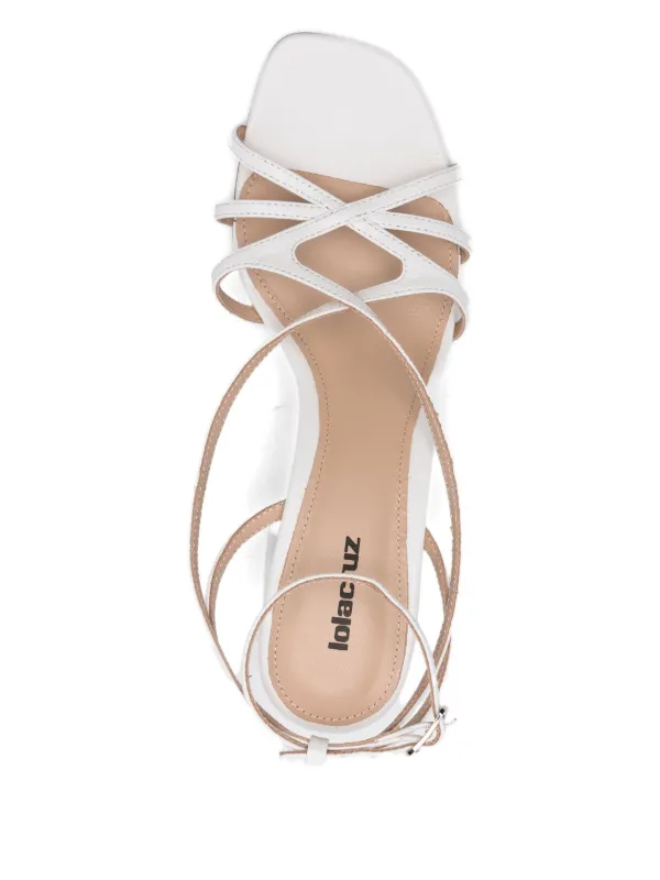 Lola Cruz 95mm Angela crossover-strap Sandals White FARFETCH IN