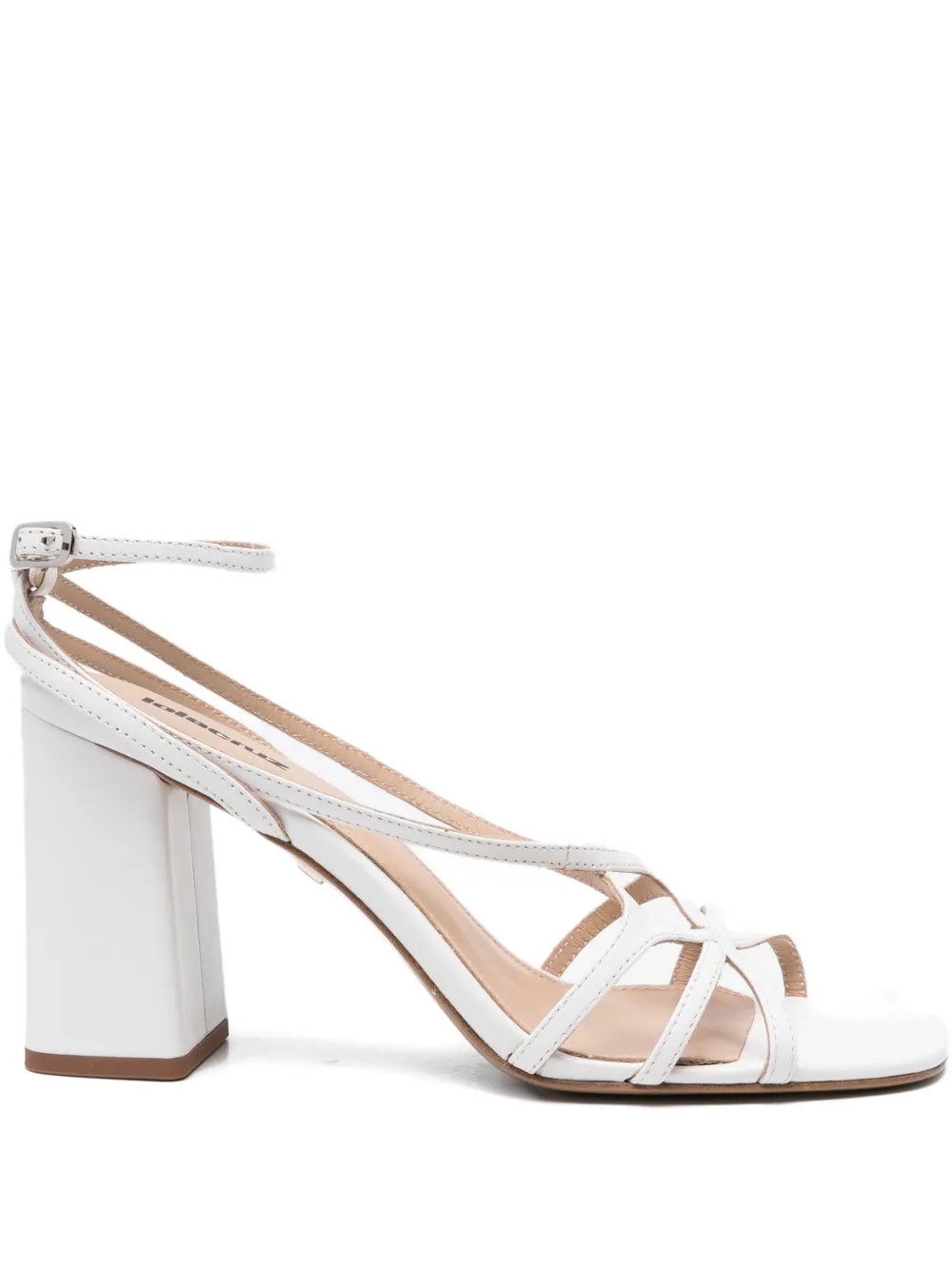Lola Cruz 95 mm Angela sandalen met gekruiste bandjes Wit