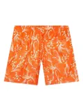 John Elliott mesh-panel printed shorts - Orange