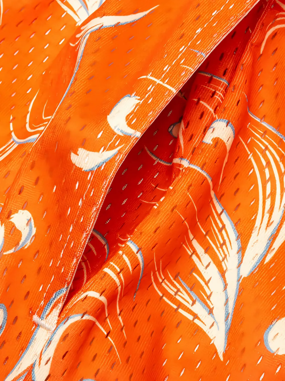 John Elliott Mesh-panel Printed Shorts In Orange