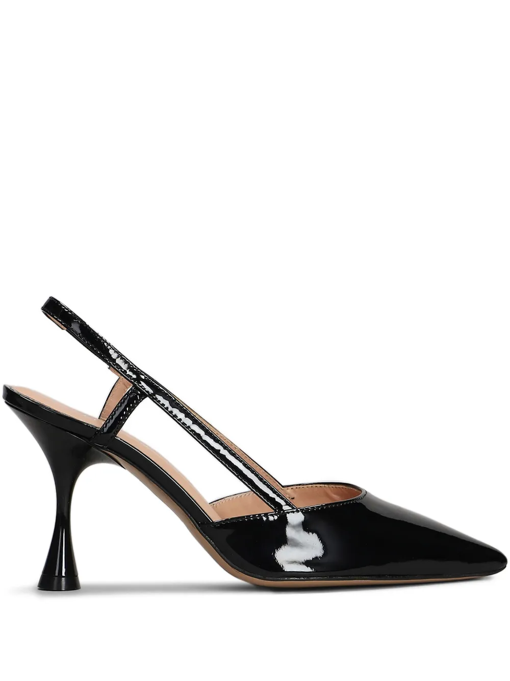Marc Ellis patent-leather slingback pumps Black