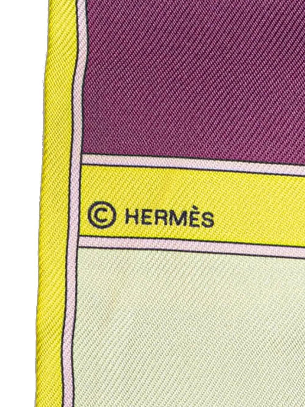 Pre-owned Hermes 1990-2024 Camails Silk Twilly Scarf Scarves In Yellow