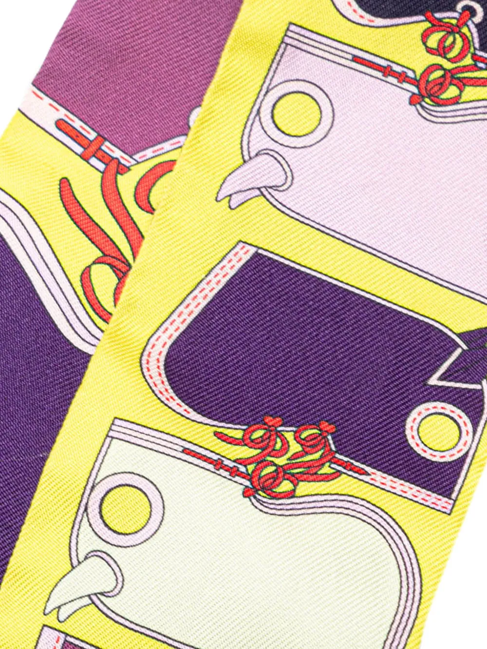 Pre-owned Hermes 1990-2024 Camails Silk Twilly Scarf Scarves In Yellow