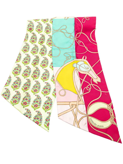 Hermès Pre-Owned 1990-2024 Maxi Coup De Fouet Au Bloc Silk Twilly Scarf scarves