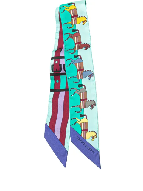 Hermès Pre-Owned mascada 20th Century Rocabar Silk Twilly Scarf