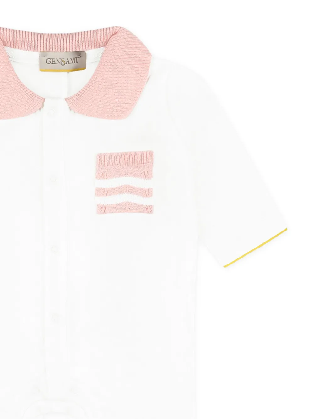 Gensami kids Romper met contrasterende kraag Wit