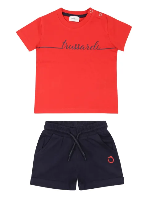 TRUSSARDI JUNIOR set de shorts con logo estampado