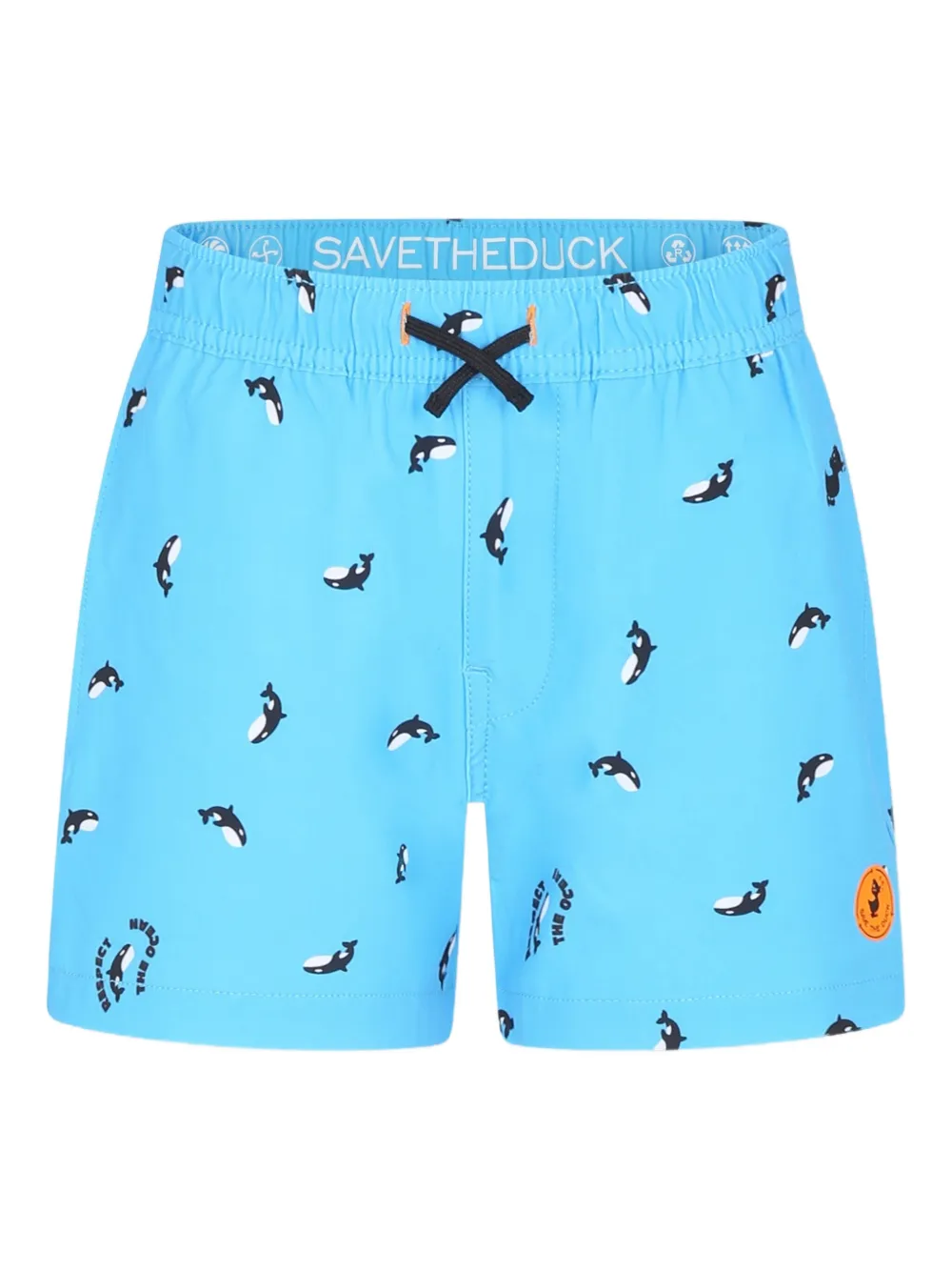 Save The Duck Kids shorts de playa con estampado Wale | azul | Image 1