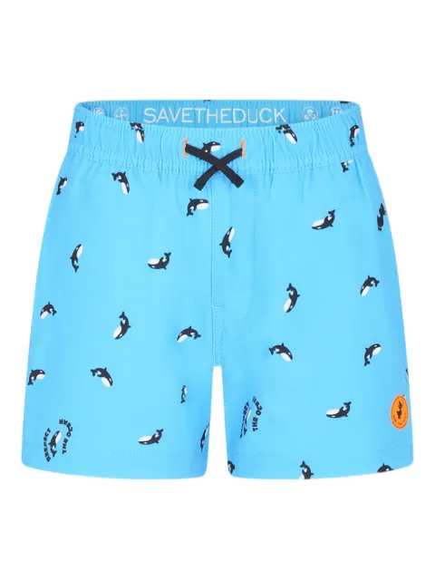 Save The Duck Kids shorts de playa con estampado Wale