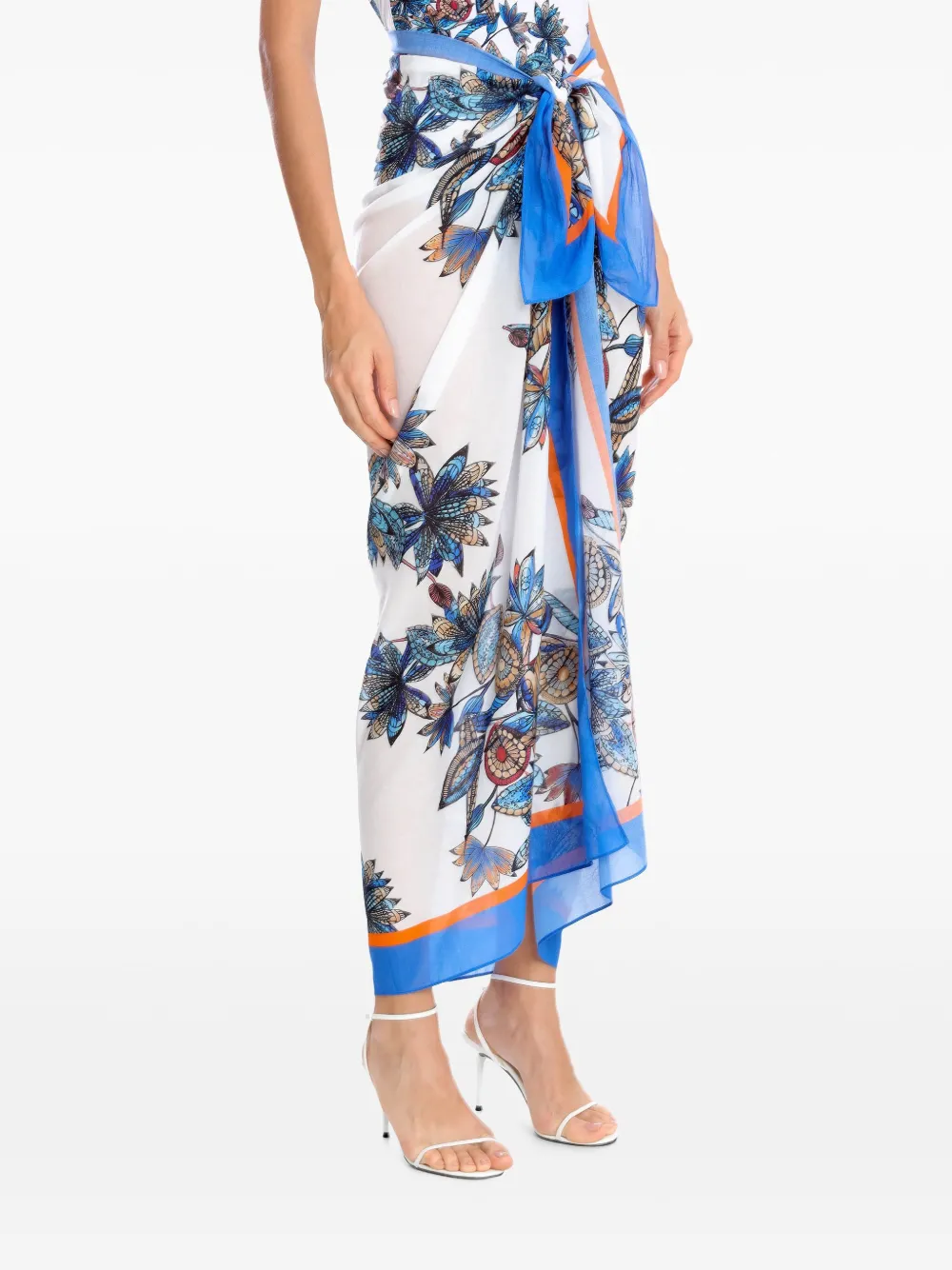 Amir Slama Pareo met bloemenprint Wit