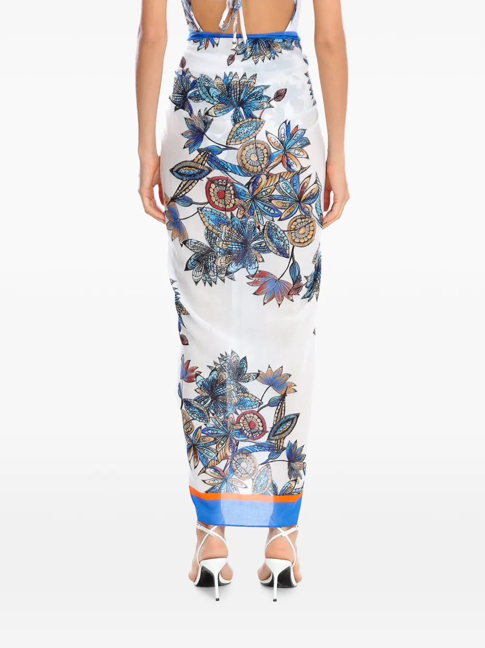 Amir Slama Pareo met bloemenprint Wit