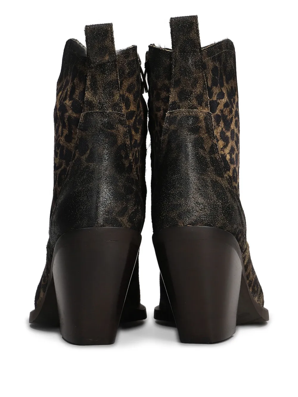 Metisse Leopard-print Ankle Boots In Brown