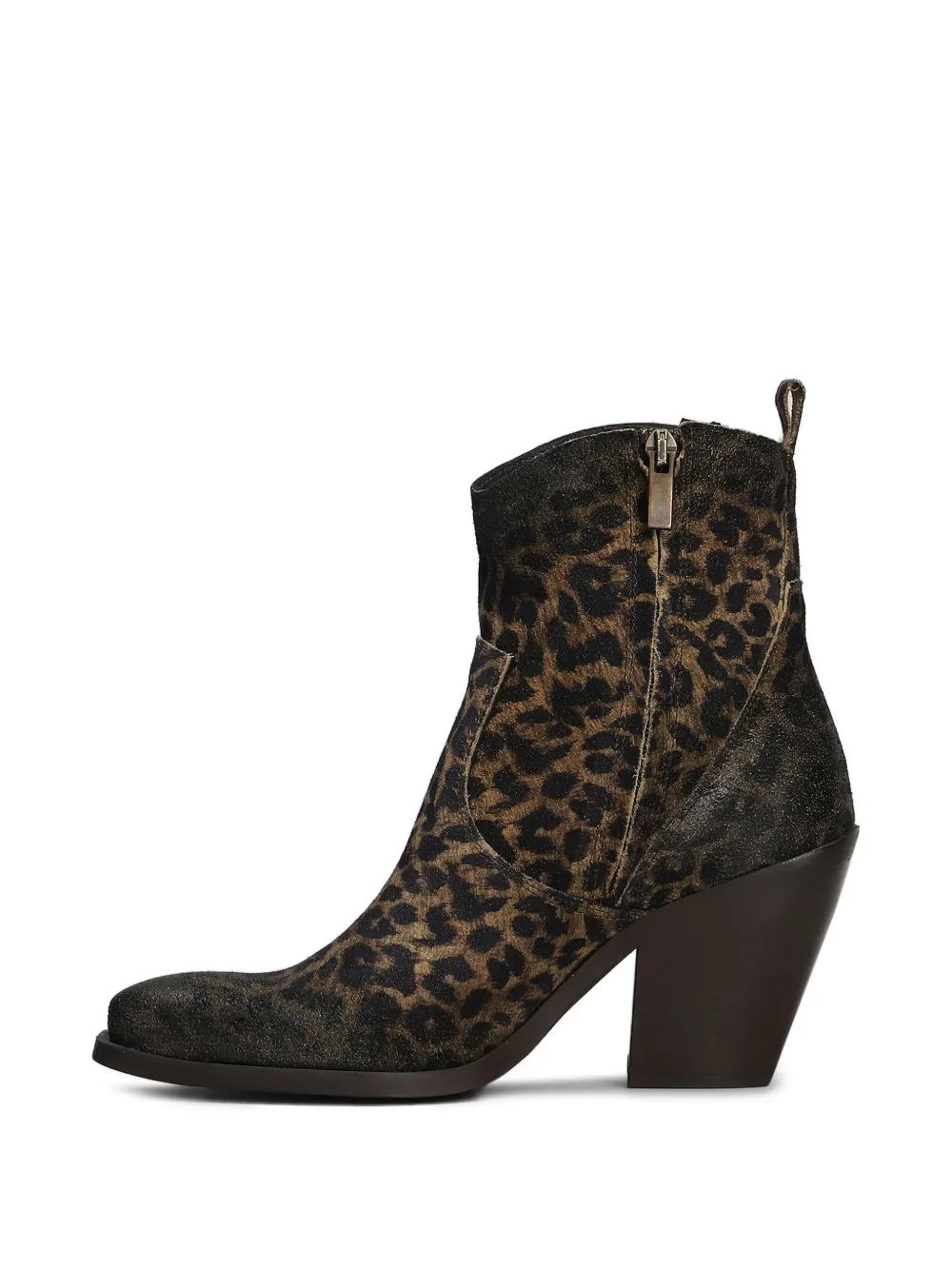 Metisse Leopard-print Ankle Boots In Brown