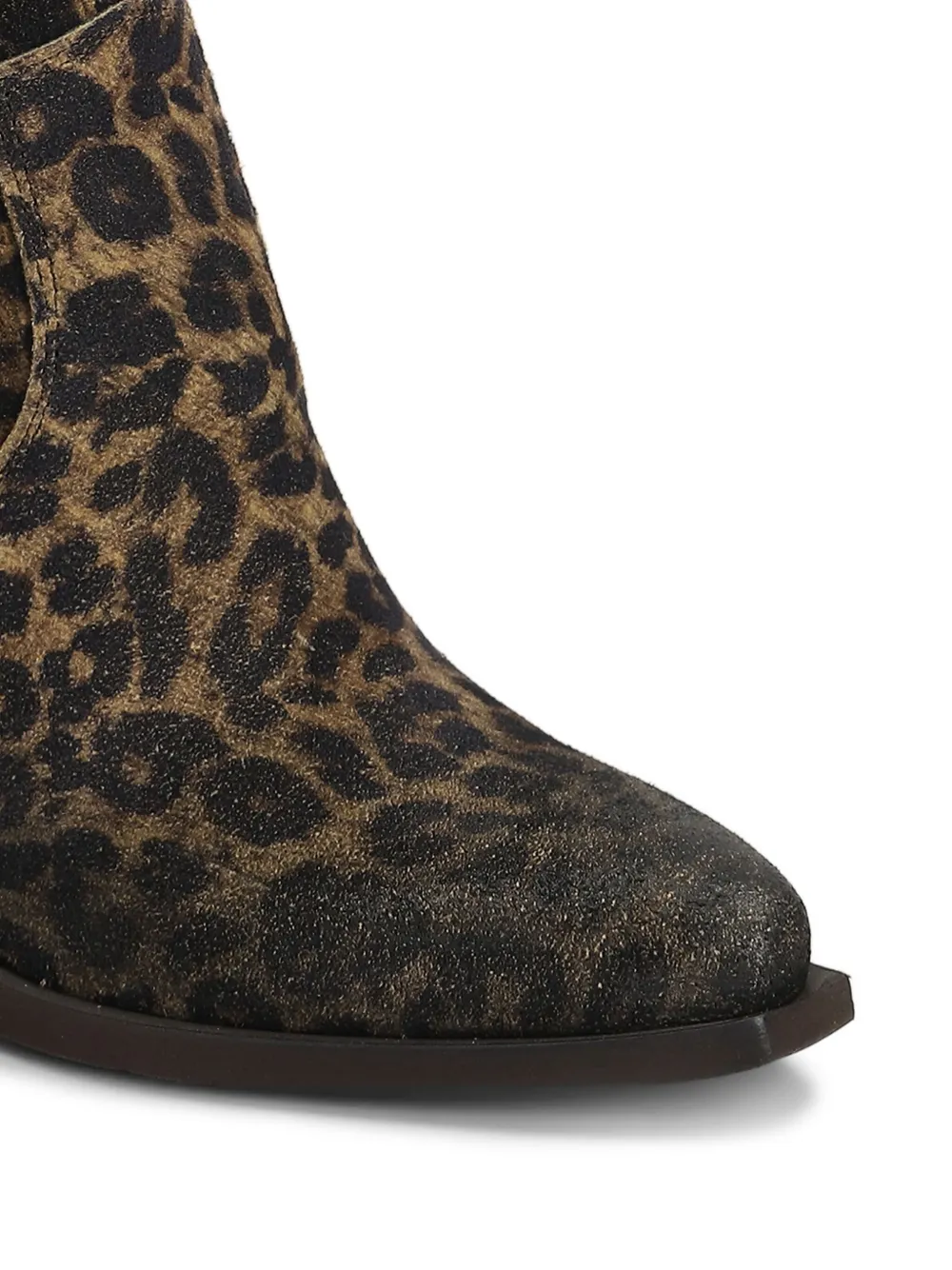 Metisse Leopard-print Ankle Boots In Brown
