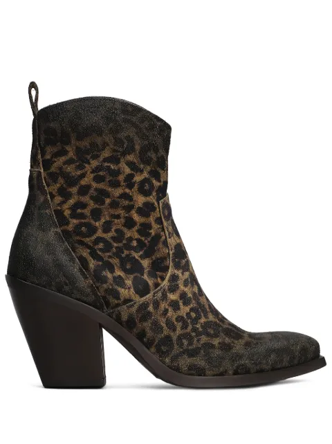 Metisse leopard-print ankle boots