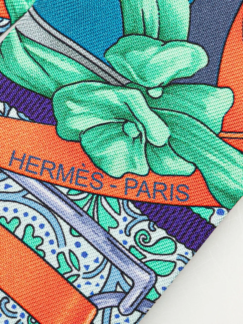 Pre-owned Hermes 20th Century Grand Manege Fleuri Silk Twilly Scarf Scarves In Multicolour
