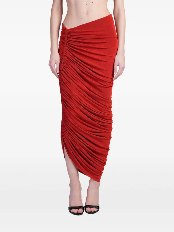 Magda Butrym Asymmetric Skirt in Red