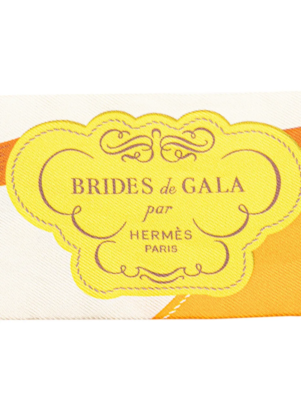 Pre-owned Hermes 20th Century Brides De Gala Twilly Silk Scarf Scarves In White