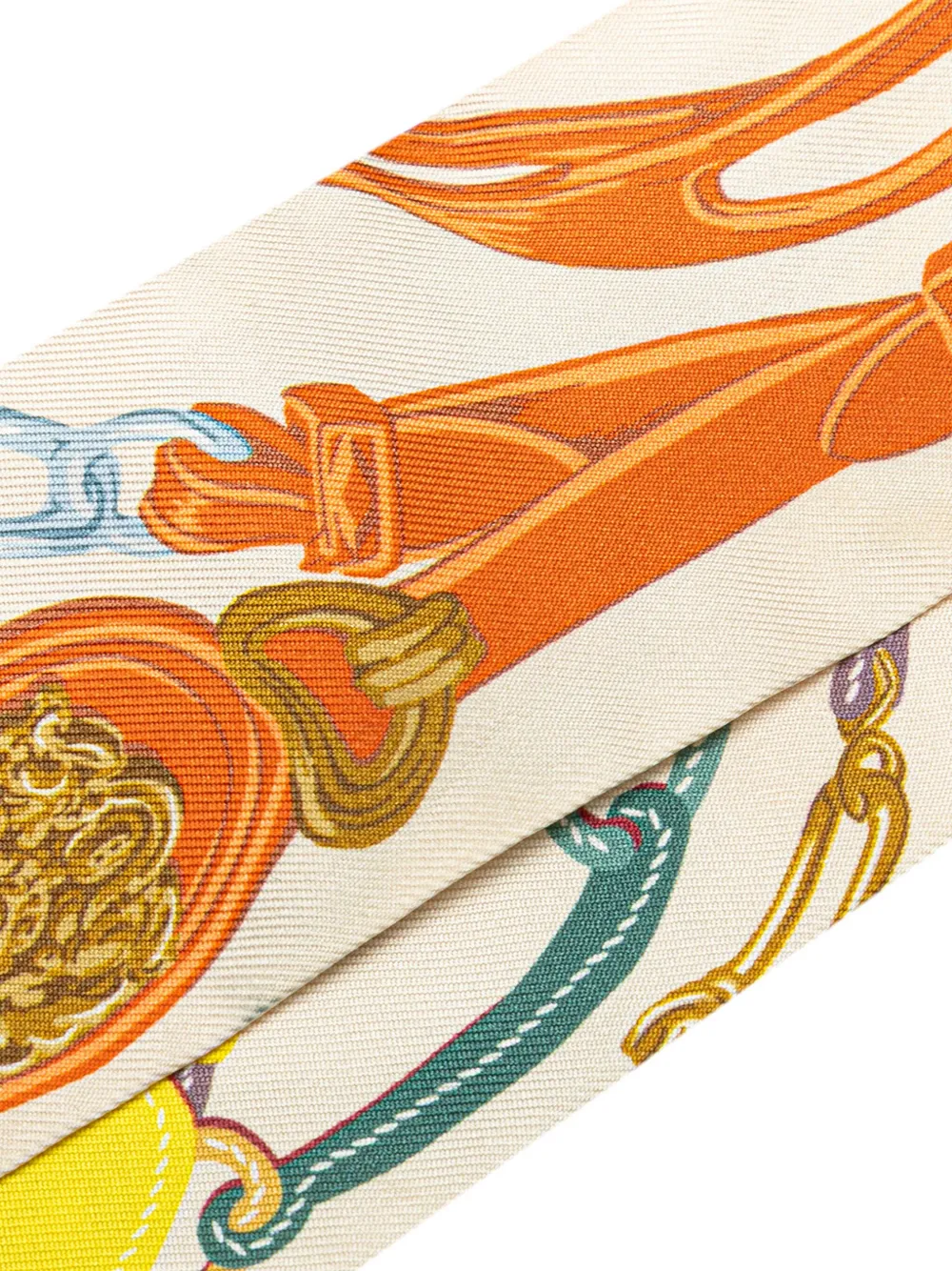 Pre-owned Hermes 20th Century Brides De Gala Twilly Silk Scarf Scarves In White