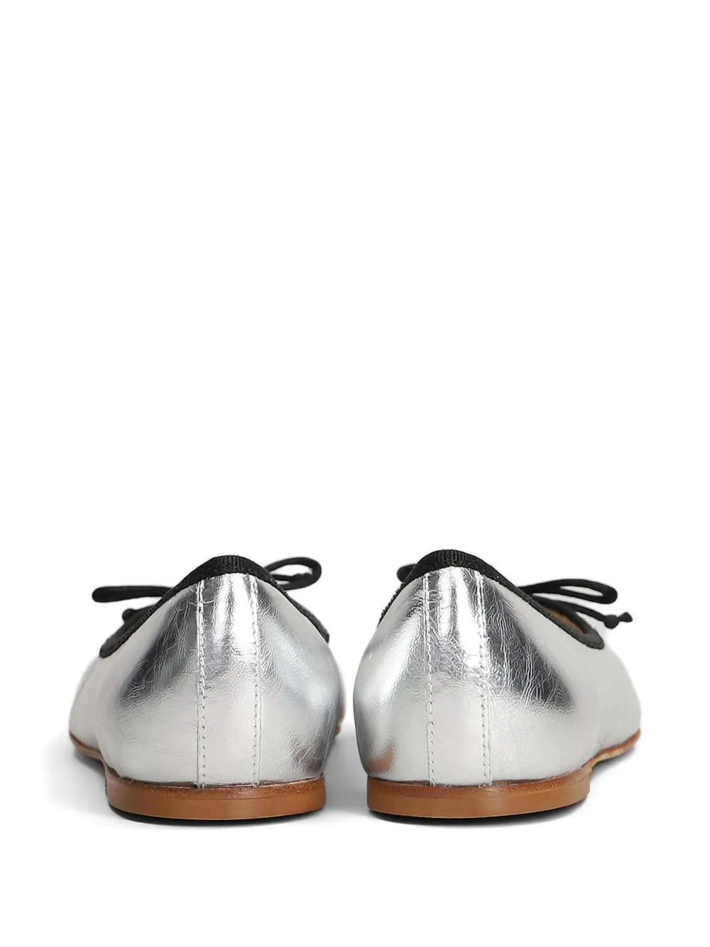 Fabio Rusconi Metallic Ballet Flats In Silver