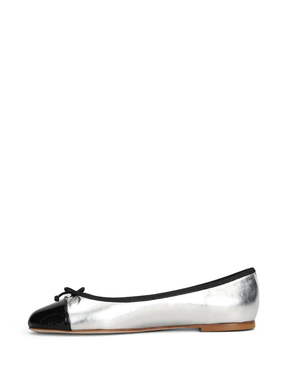 Fabio Rusconi Metallic Ballet Flats In Silver