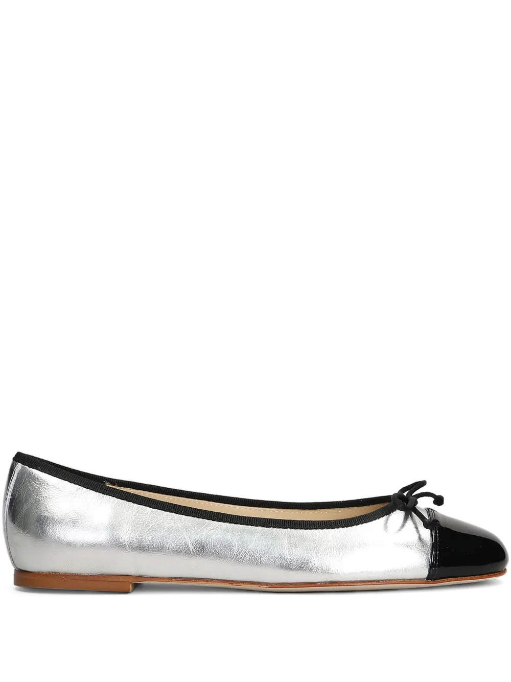 metallic ballet flats