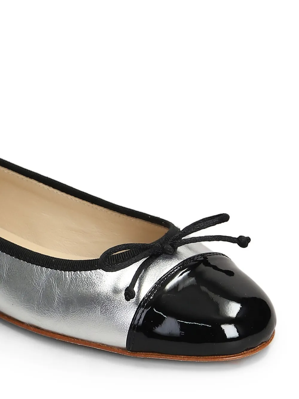 Fabio Rusconi Metallic Ballet Flats In Silver