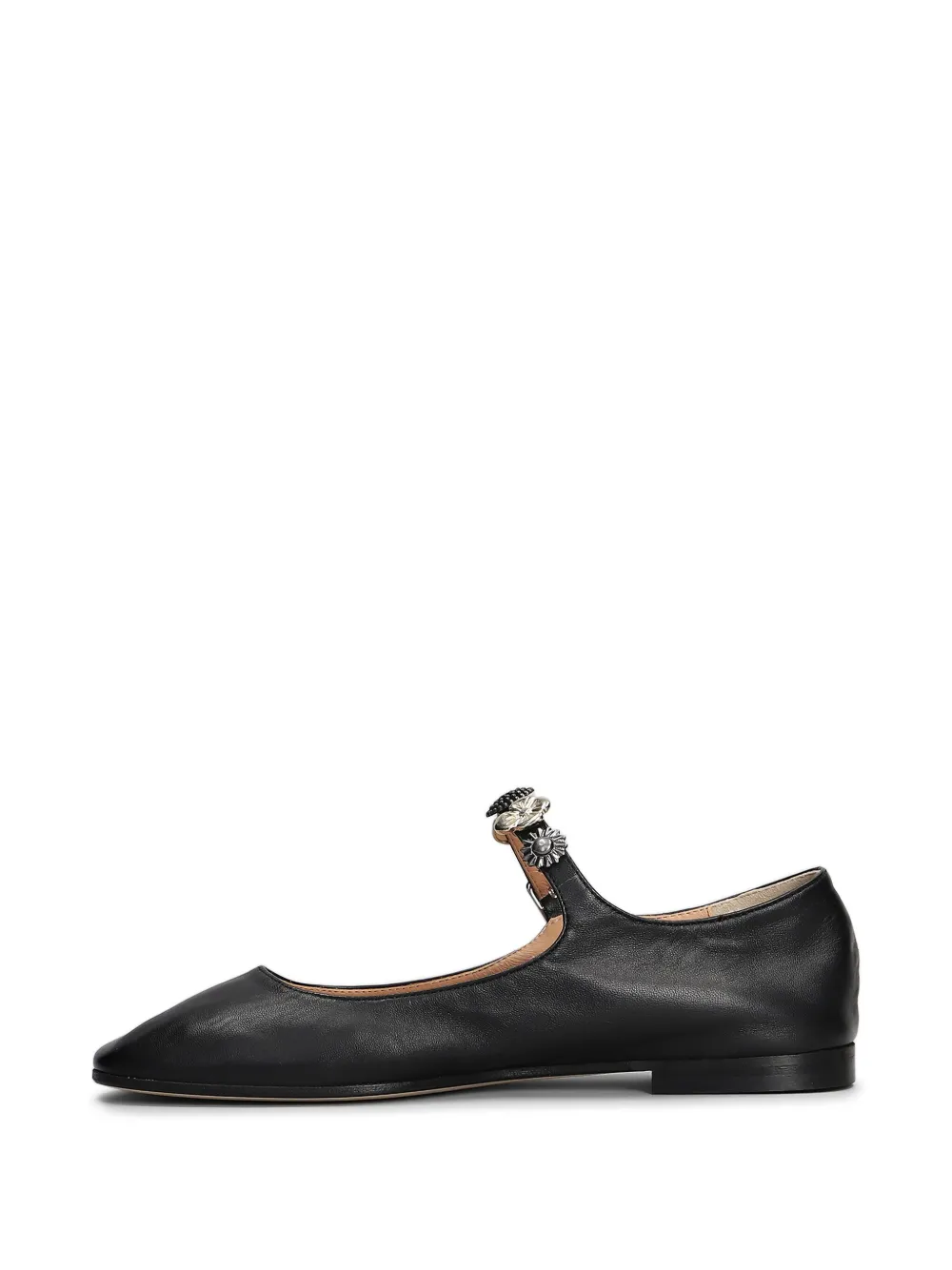 anniel leather ballerina shoes Black
