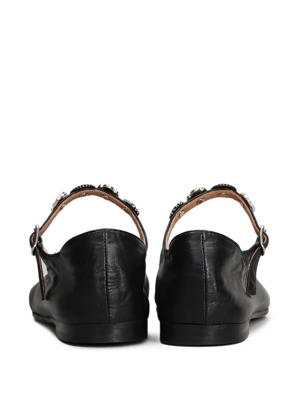 anniel leather ballerina shoes Black