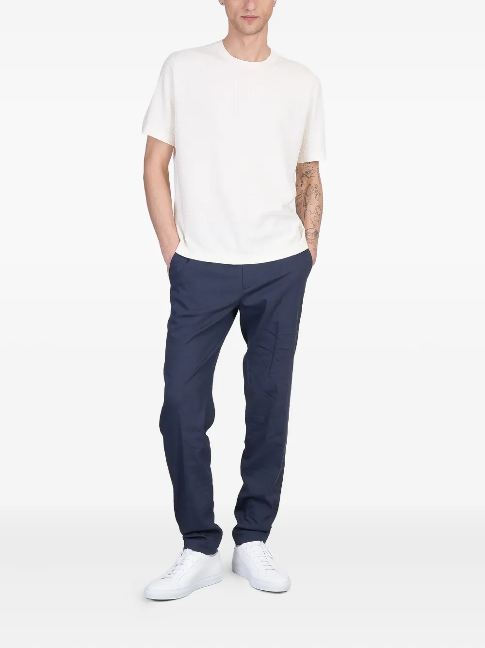Theory Geribbeld T-shirt - Beige