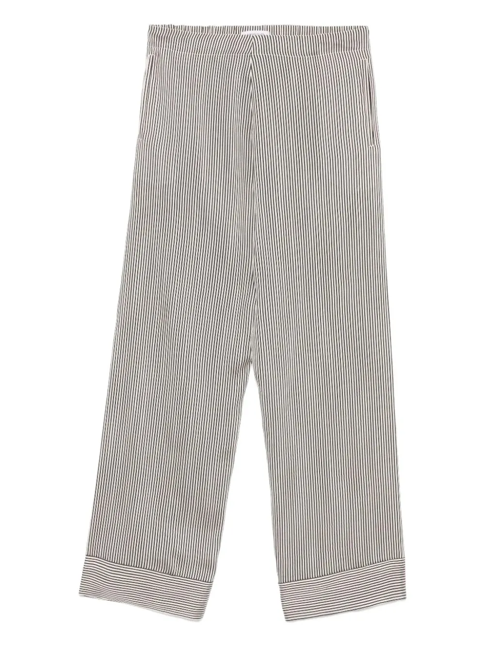 Fabiana Filippi striped cuffed trousers Zwart