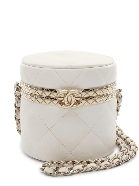 CHANEL Pre-Owned شنطة مستحضرات تجميل صغيرة جلد مستديرة بتأثير مبطن 2024-2021