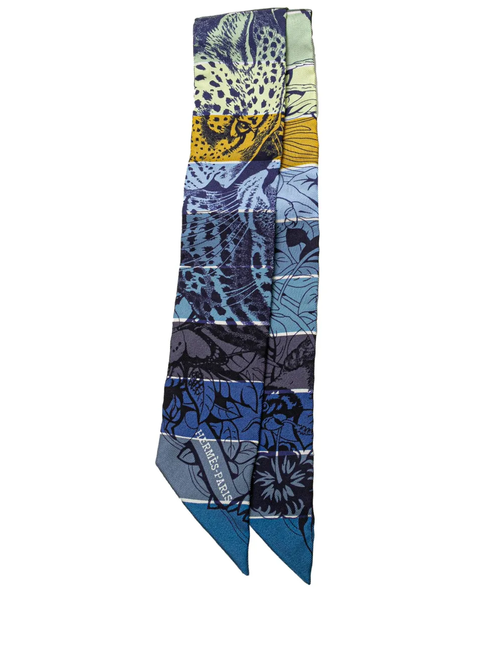 Hermès Pre-Owned 20th Century Jungle Love Rainbow Silk Twilly Scarf Hermès Pre-Owned 20th Century Jungle Love Rainbow Silk Twilly Scarf
