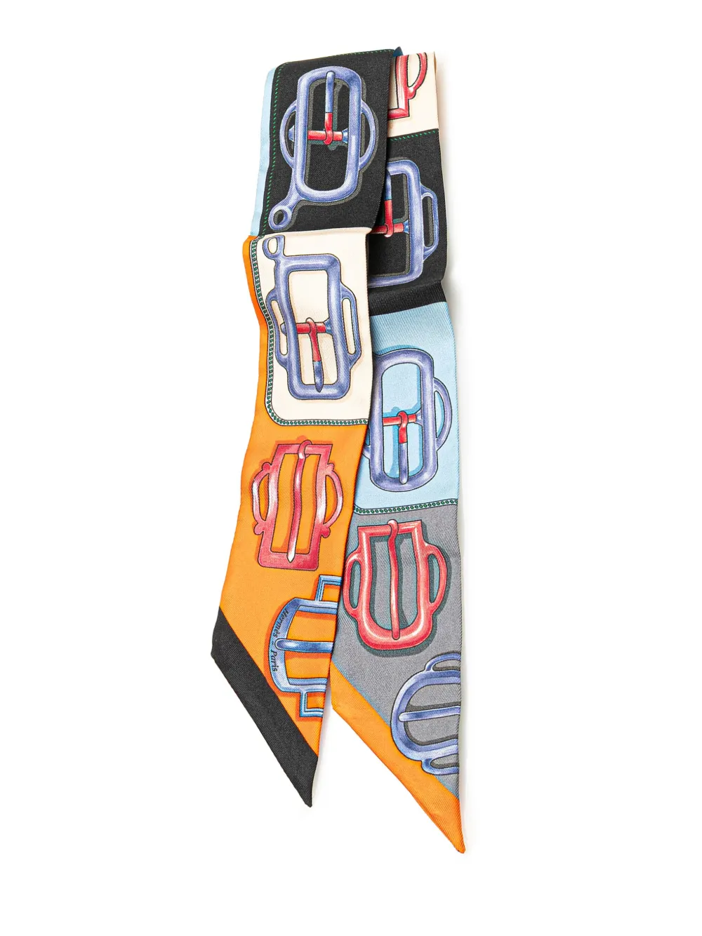 Hermès Pre-Owned 20th Century Bouclerie D'Attelage Silk Twilly Scarf Hermès Pre-Owned 20th Century Bouclerie D'Attelage Silk Twilly Scarf