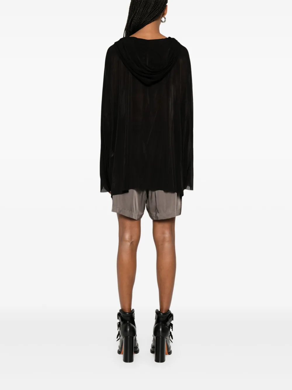 Shop Rick Owens Hooded Tunic In Black
