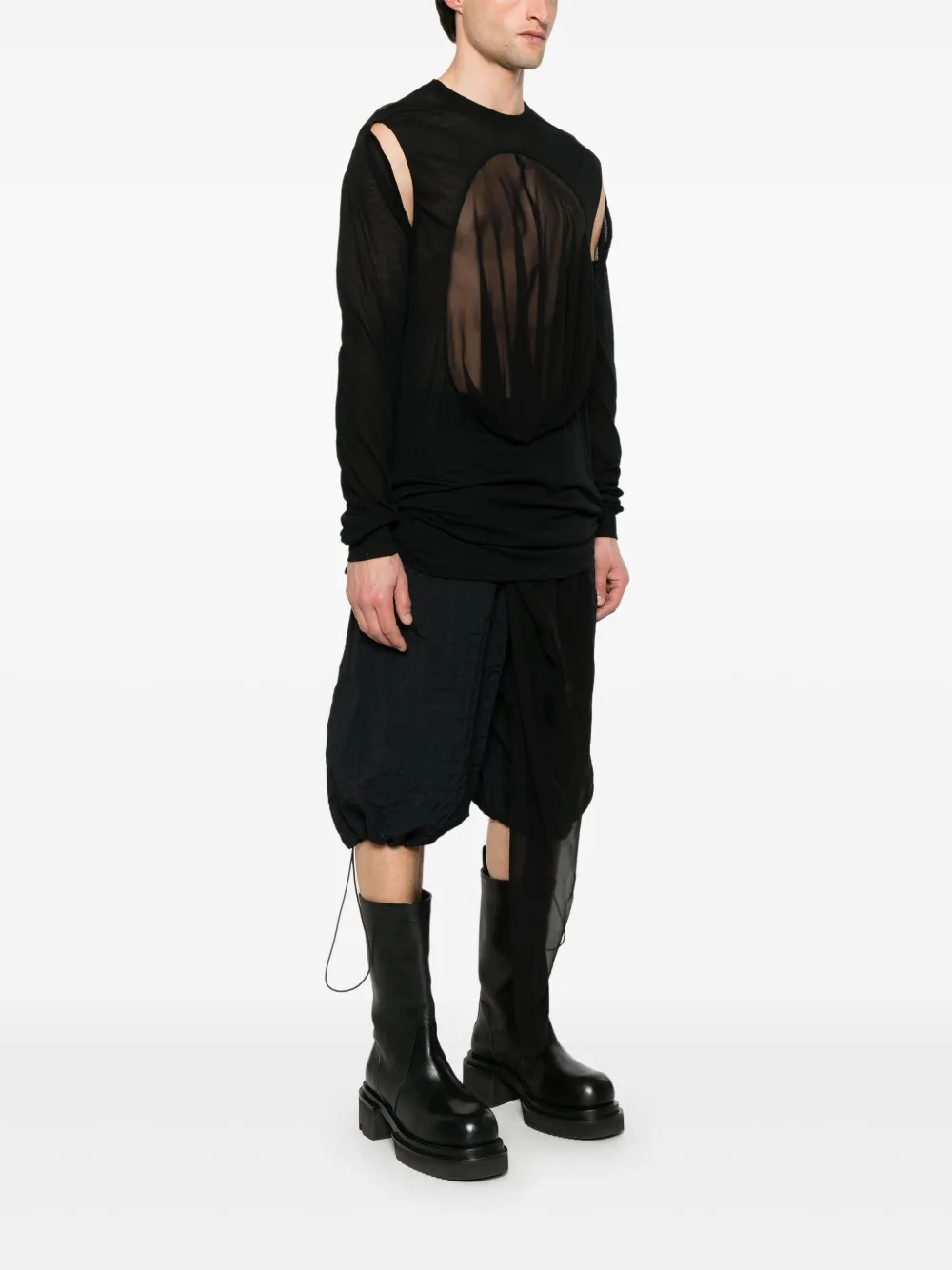 Rick Owens Drain T-shirt Zwart
