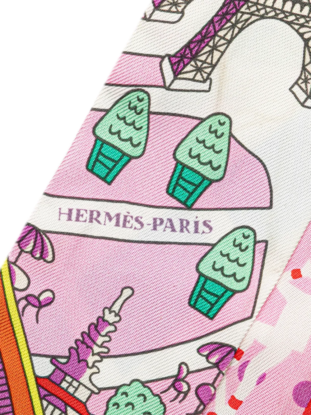 Hermès Pre-Owned 20th Century Les Nouveaux Amoureux de Paris Twilly Silk Scarf scarves | Image 2