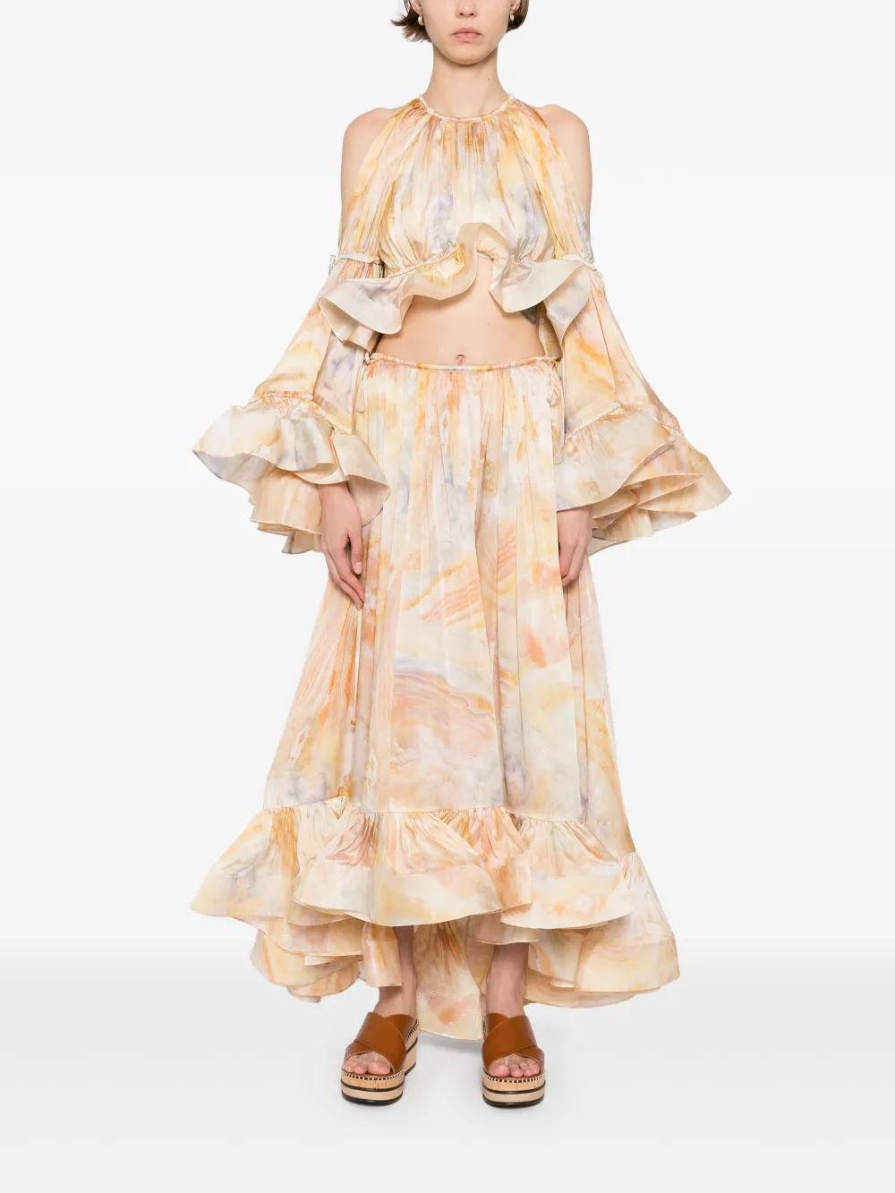 ZIMMERMANN Flounce maxi-rok - Geel