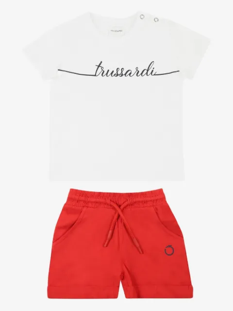 TRUSSARDI JUNIOR logo-print short set