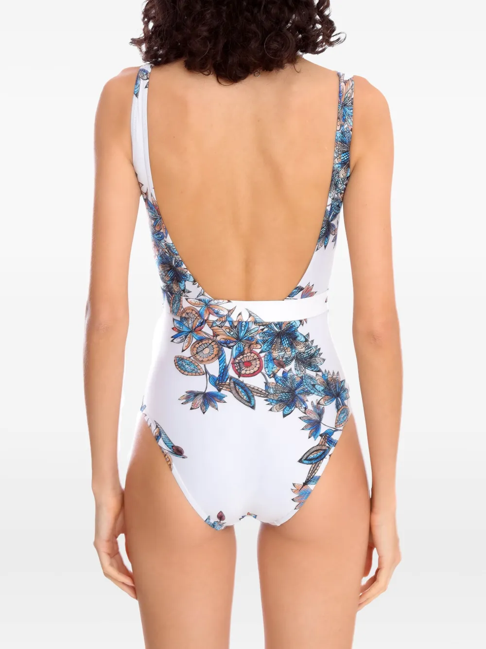 Amir Slama Badpak met bloemenprint Wit