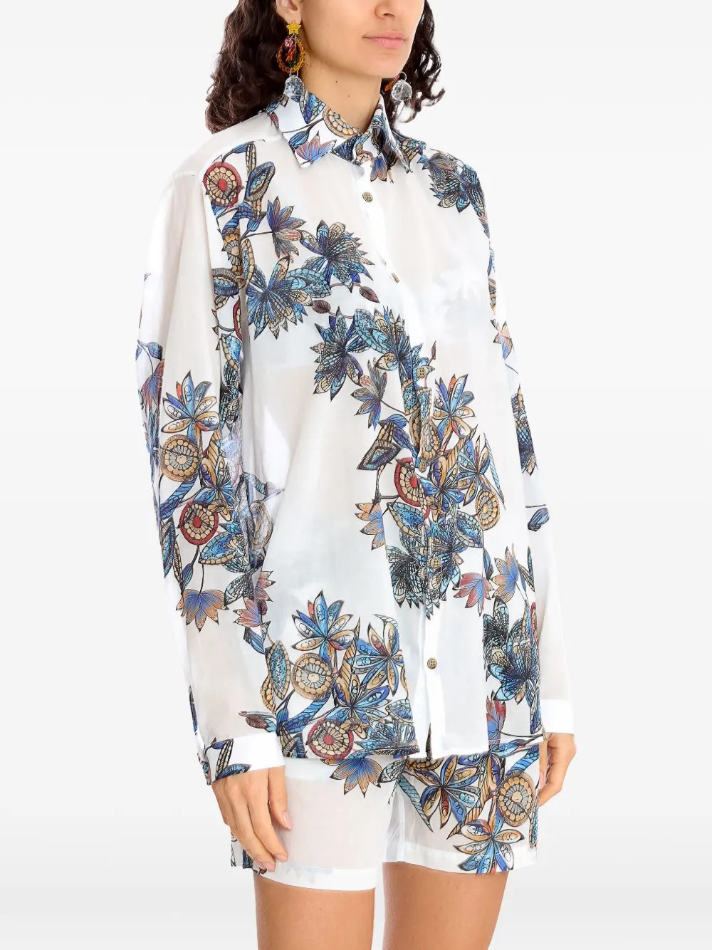 Amir Slama Blouse met bloemenprint Wit