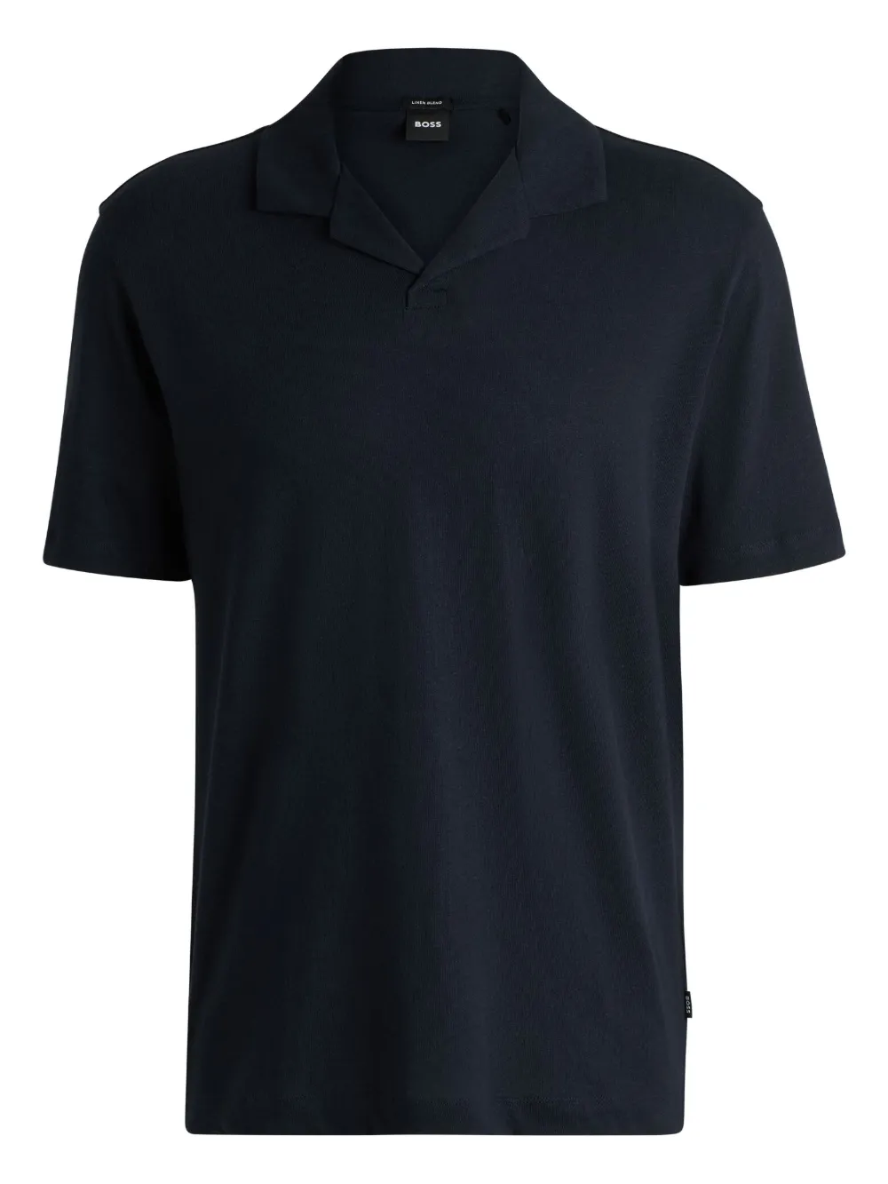 BOSS Poloshirt van linnenblend Blauw