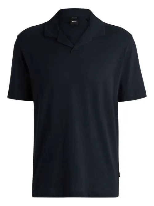 BOSS polo en lin mélangé - Bleu - BOSS - Modalova